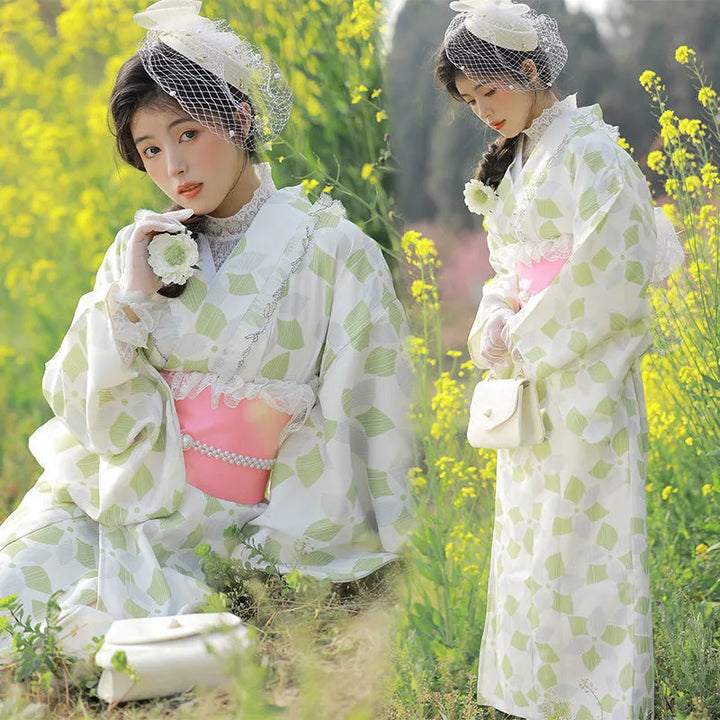 green lace kimono