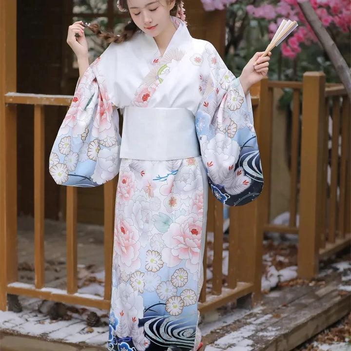 woman wearing cotton kimono robe women