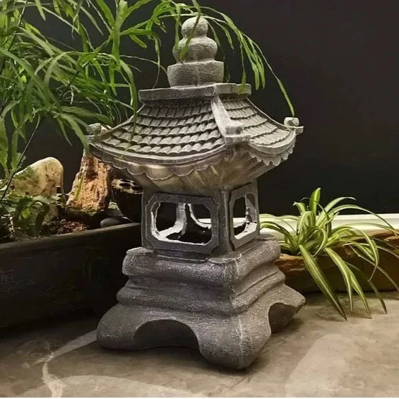 garden pagoda lantern in forest