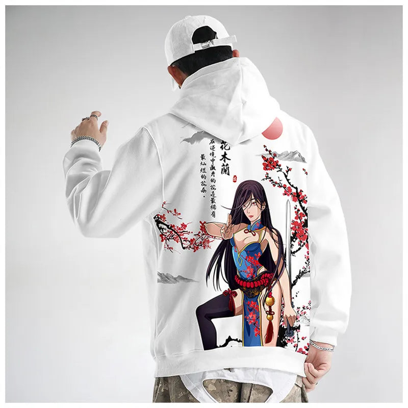 man wearing cherry blossom hoodie