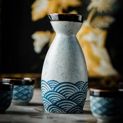 bottle of a ceramic sake set