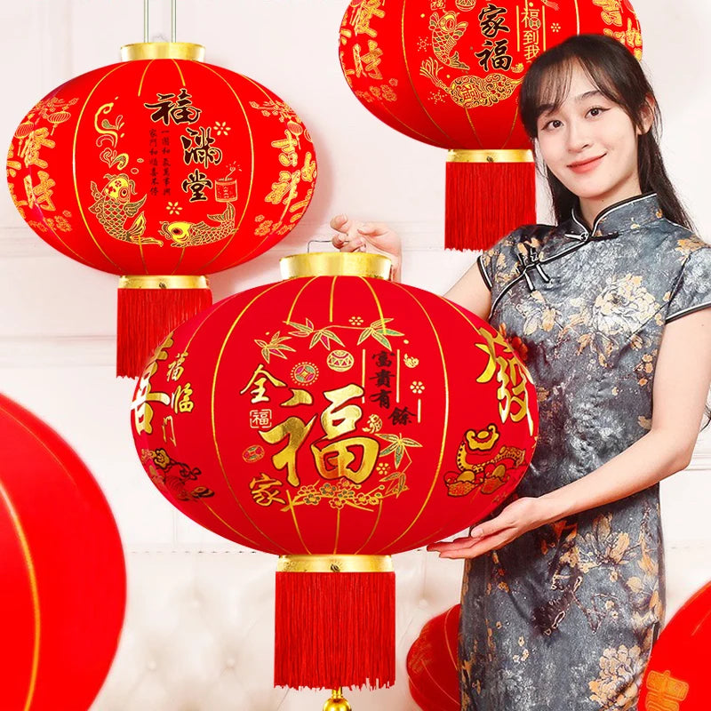 woman holding japanese red lantern