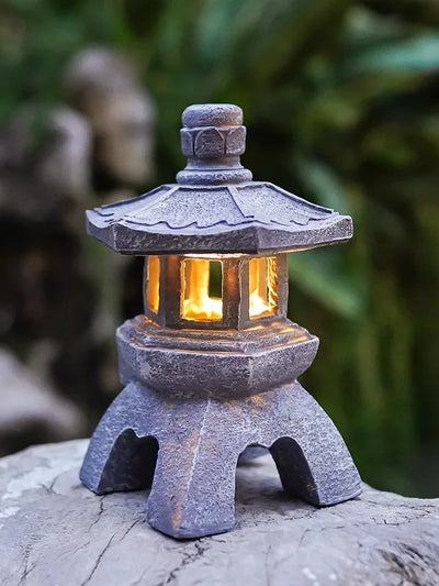 grey ceramic pagoda lantern