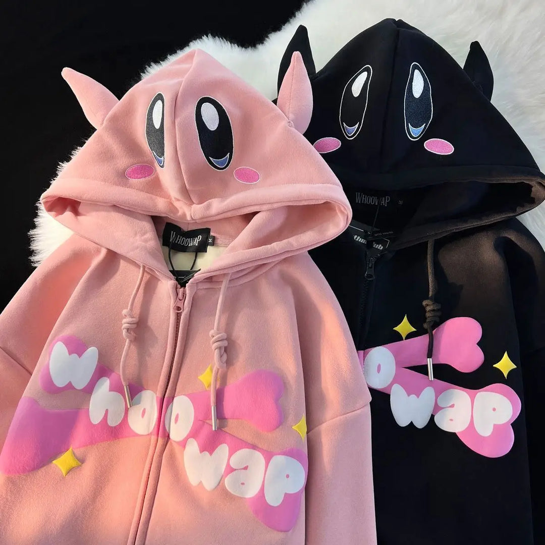 kawaii zip up hoodies