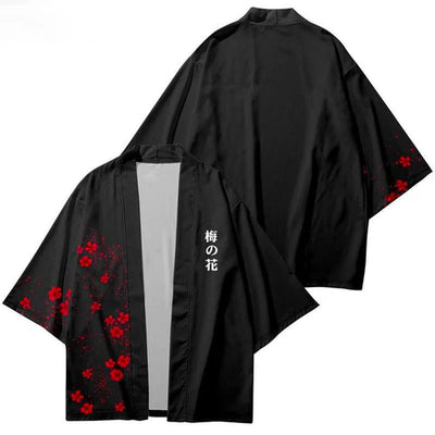 red and black kimono jackets