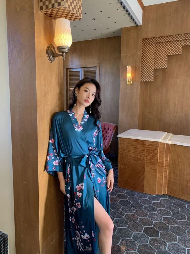 woman wearing japanese cotton pajamas