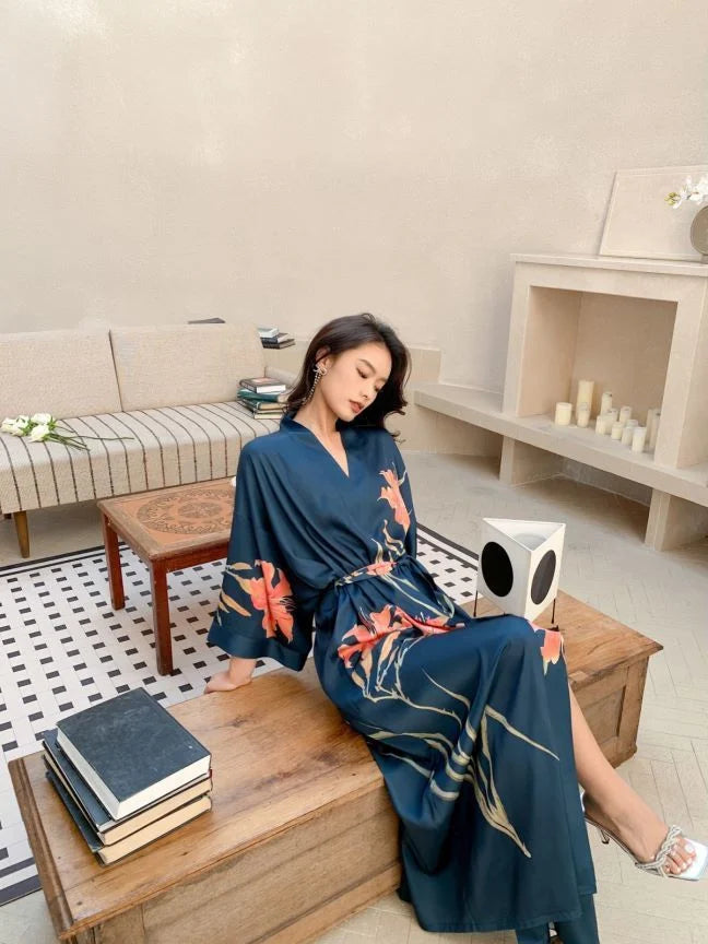 blue japanese weekend pajamas