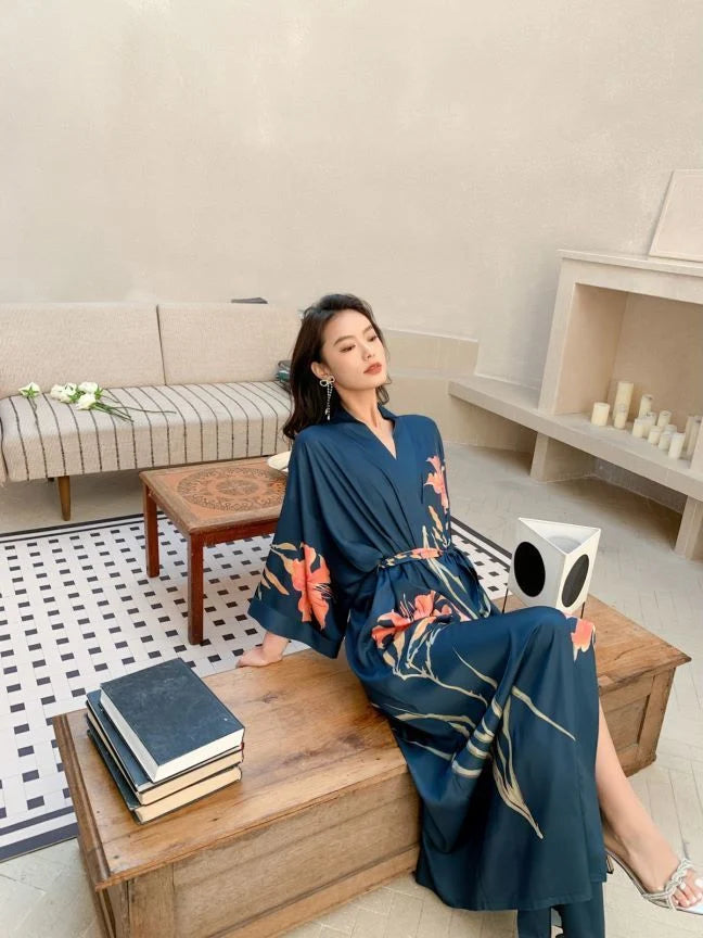 woman wearing japanese pajamas women's