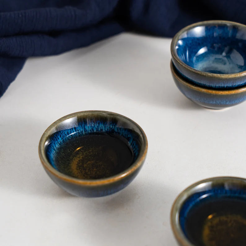 antique sake set on a table