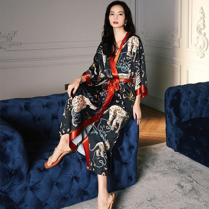 japanese silk bathrobe dress