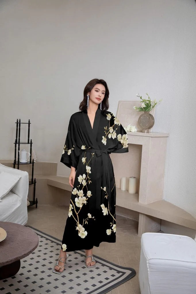 black japanese night gown