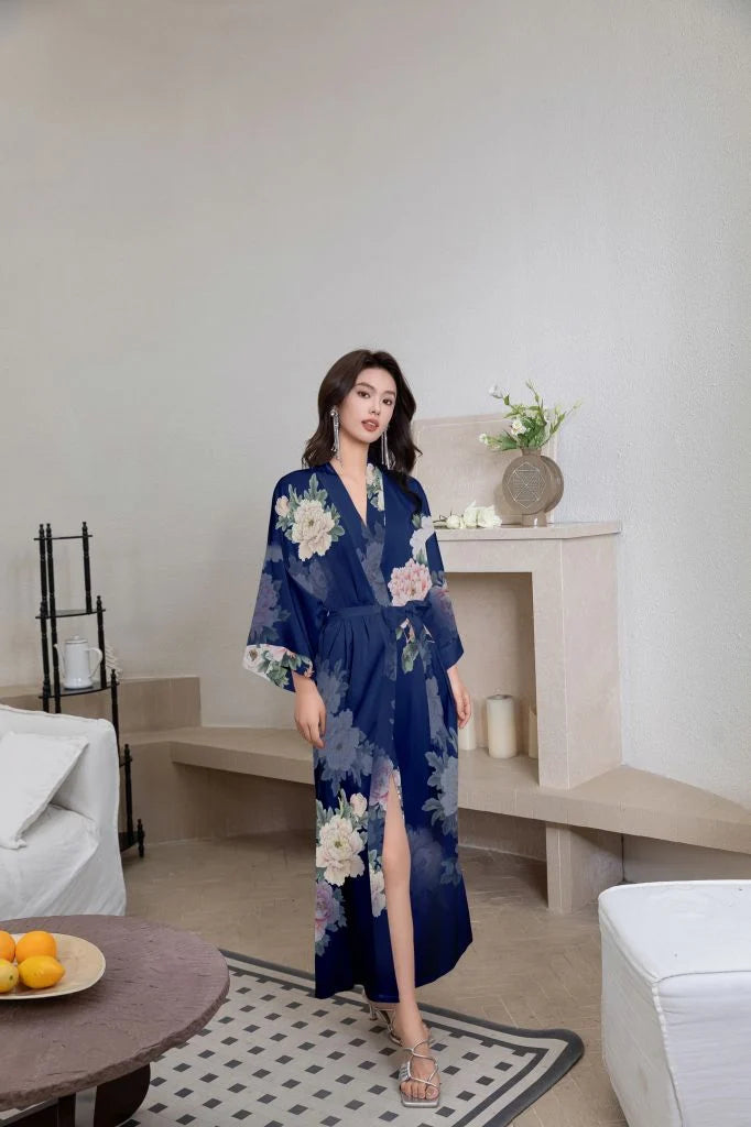 blue dressing gown japanese