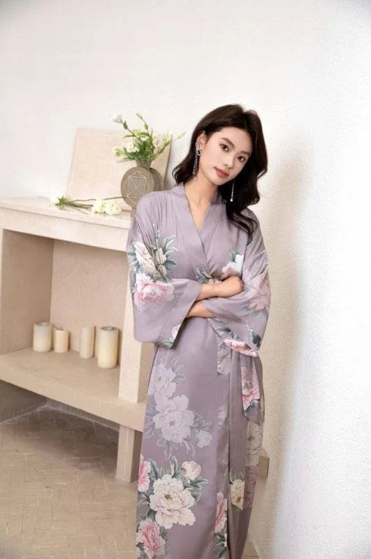 woman with a japanese winter pajamas