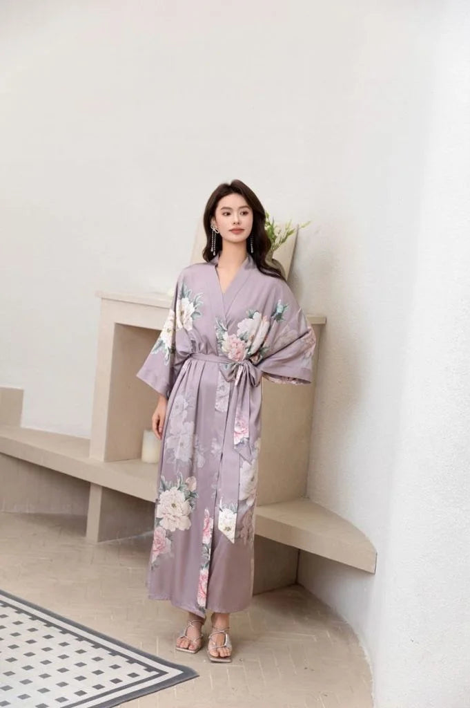 woman wearing japanese winter pajamas