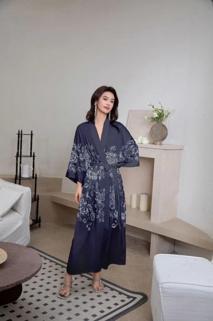 blue japanese pajama suit